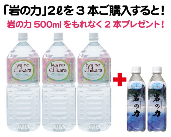 画像1: 海の日セール｜岩の力2リットル3本で500ml2本プレゼント (1)